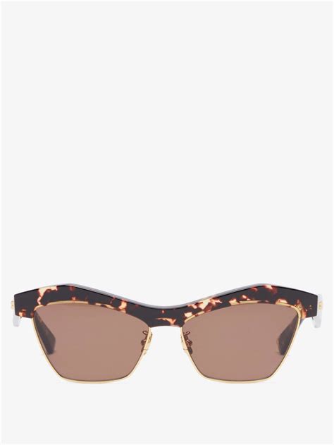 Brown Cat Eye Tortoiseshell Acetate Sunglasses Bottega Veneta