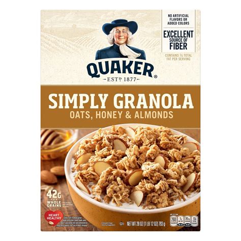 Quaker Simply Granola Oats Honey And Almonds Cereal Shop Cereal At H E B