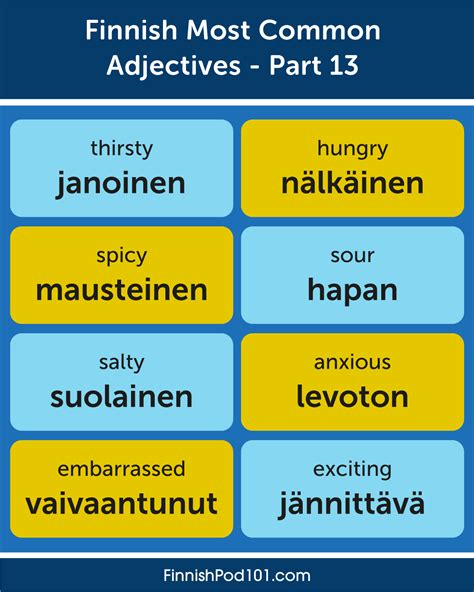 Learn Finnish — Finnish Most Common Adjectives