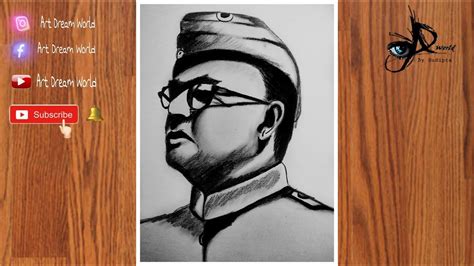 How To Draw Subhash Chandra Bose Pencil Sketch Subhash Jayanti Easy Drawings Step By Step