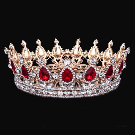 Big Round Tiaras Crowns For Queen King Bride Tiara Crown Headdress