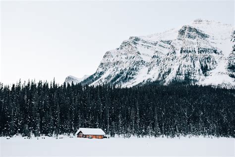 Wallpaper Id 234648 Cabin Alone In The Woods Surrounded By A Snowy