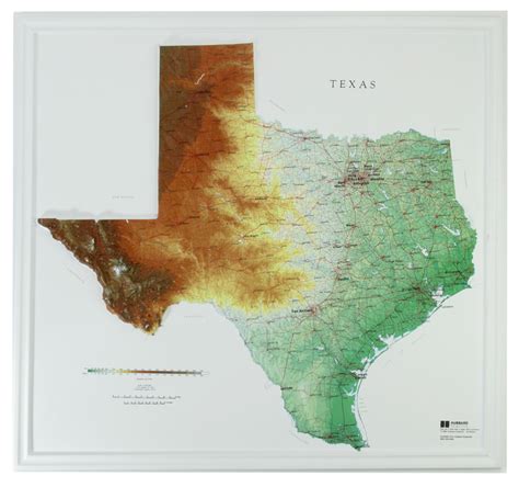 Texas Raised Relief 3d Map