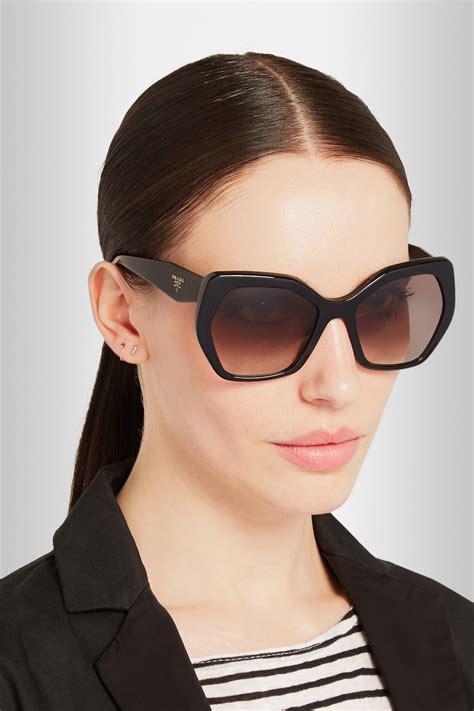 Prada Square Frame Acetate Sunglasses In Black Lyst