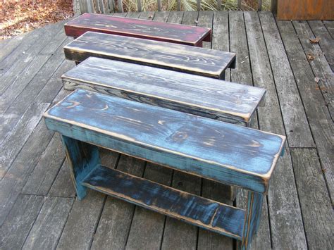 Weathered Primitive Farmhouse Bench 8000 Via Etsy Primitive