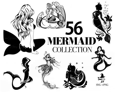Mermaid Collection Mermaid Svg Sexy Mermaid Mermaid Silhouette Mermaid Princess Mermaid