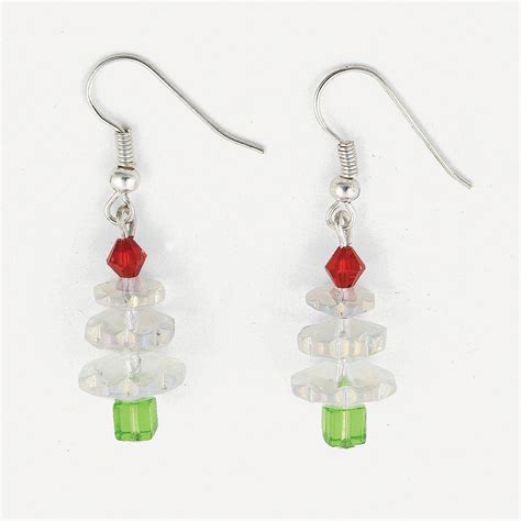 Clear Crystal Christmas Tree Earrings Craft Kit Discontinued