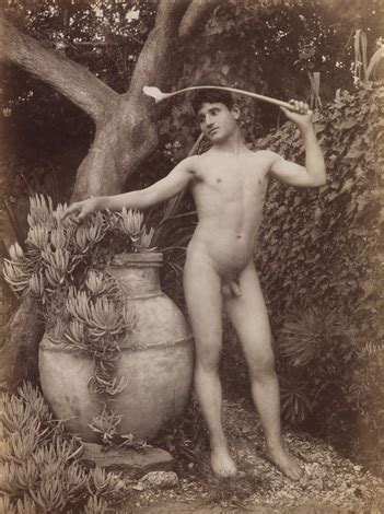 Group Of Photographs Of Nude Male Figures Posing En Plein Air In Taormina Sicily Von Baron