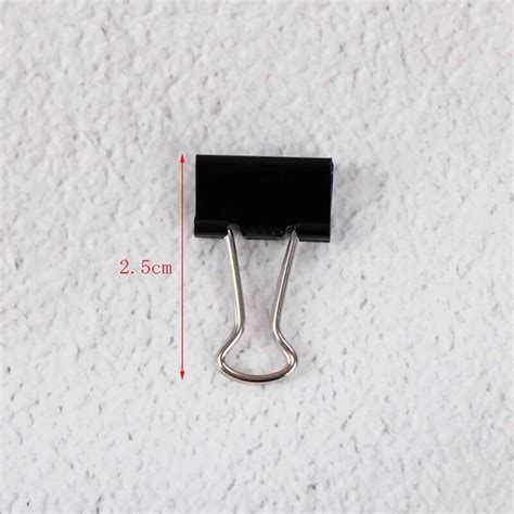 12pcs Black Metal Paper Clip Binder Clips Notes File Letter Photo