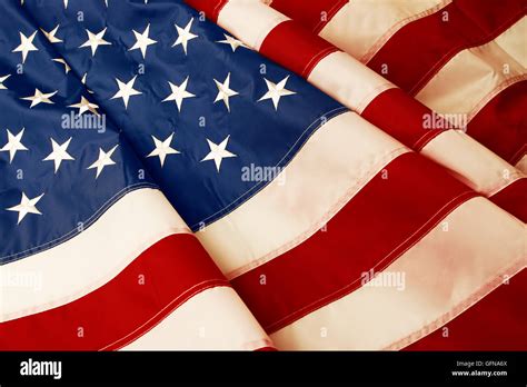 Closeup Of Rippled American Flag Stock Photo Alamy