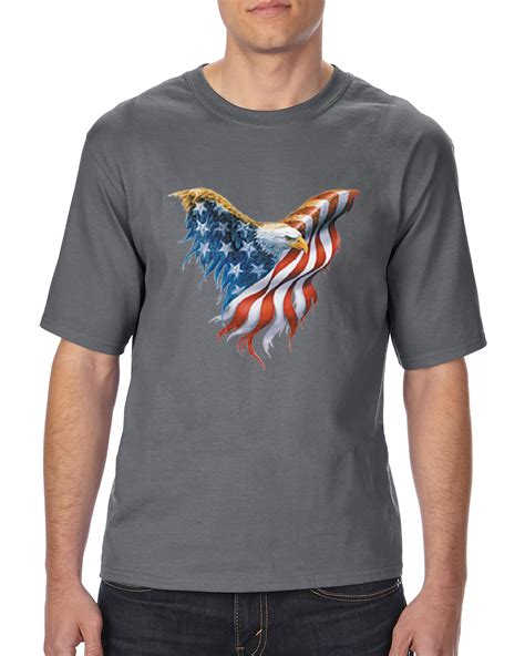 Mens And Big Mens American Flag Eagle Usa T Shirt Up To Size 3xlt