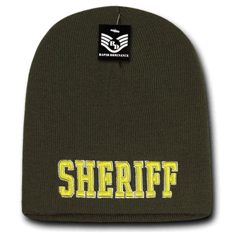 Rapid Dominance Rapid Dominance Sheriff Olive Color Us Law Enforcement Short Beanies Beany