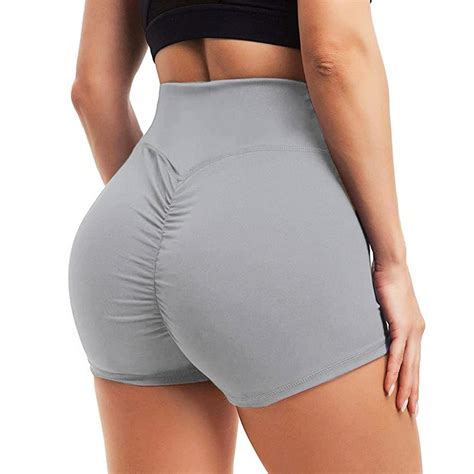 Seasum Seasum Womens High Waist Yoga Shorts Tummy Control Scrunch Butt Lift Workout Shorts