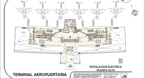 Domestic Airport Terminal Architecture Layout Plan Details Dwg File