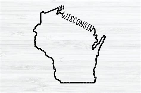 Wisconsin Outline Svg Wisconsin Svg Wisconsin Vector File Etsy