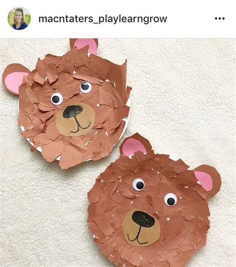 Paper Plate Bear Craft Bear Crafts Preschool Teddy Bear Crafts