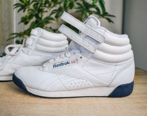 80s 90s Vintage Classic White Reebok Velcro High Top Sneaker Vintage