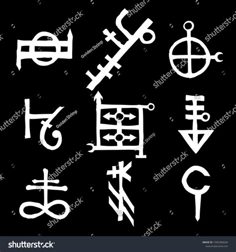 Set Alchemical Symbols On Theme Old Stock Vector Royalty Free