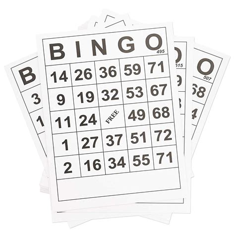 60 Pack Bulk Large Print Paper Bingo Calling Cards 8 X 11 Inches