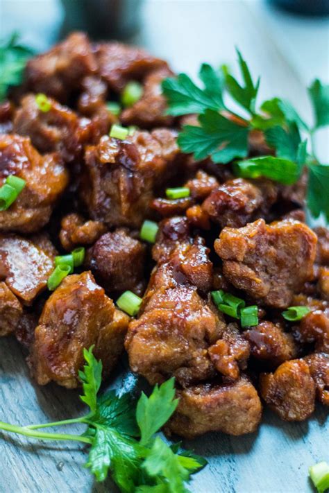 Or you can simply have boneless wings! Root Beer Barbecue Seitan "Wings" | The Nut-Free Vegan