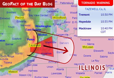 Geofact Of The Day 6152019 Tazewell County Il Tornado Warning