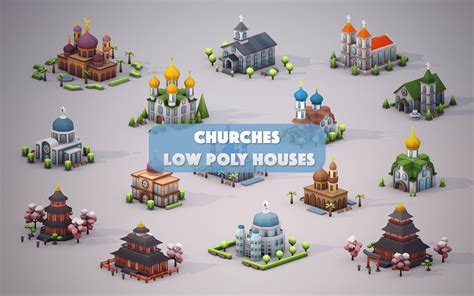 3d Model Churches Low Poly Houses Vr Ar Low Poly Cgtrader