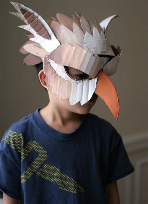 Beautiful Animal Mask With Children Tinker Bird Diy Halloween Masks