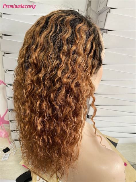 13x6 water wave lace front wig ombre 1b 33 16inch brazilian human hair wig