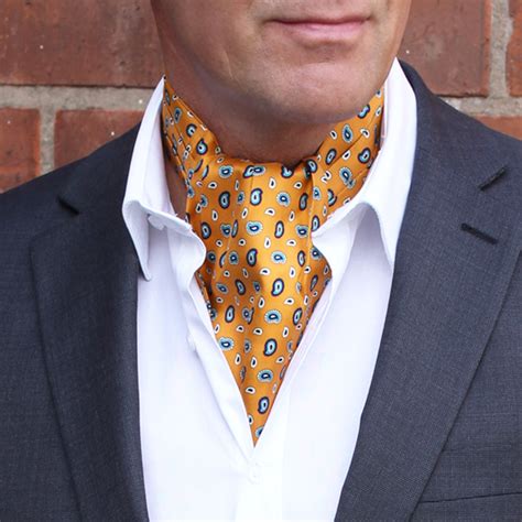 Orangepaisley Silk Self Tie Cravat Paisley Silk Cravat Mens Silk