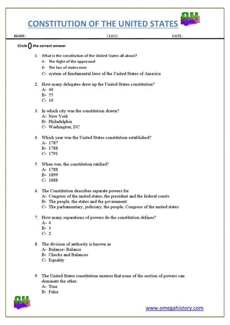 Constitution Of The United States In Early American History Printable