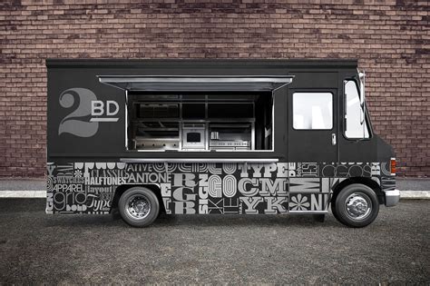 food truck psd mockup food truck design food truck truck design