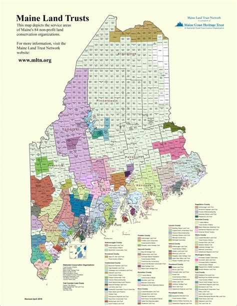 Map Of Maine Land Trusts Maine Land Trust Network