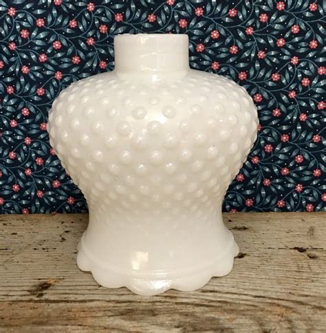 Antique Milk Glass Hobnail Shade With Scalloped Top Rim Mid Etsy In 2020 Retro Style Light