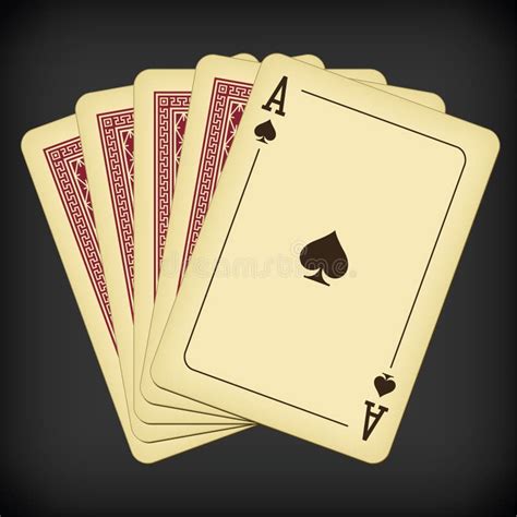 Ace Of Spades And Four Cards Vintage Playing Cards Vector