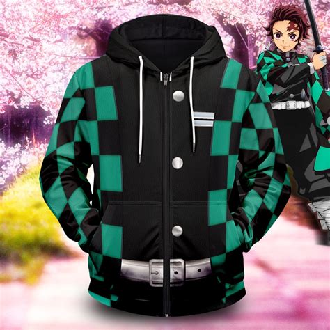 Kimetsu no Yaiba Hoodies - Tanjiro Kamado Unisex Zipped Hoodie Demon