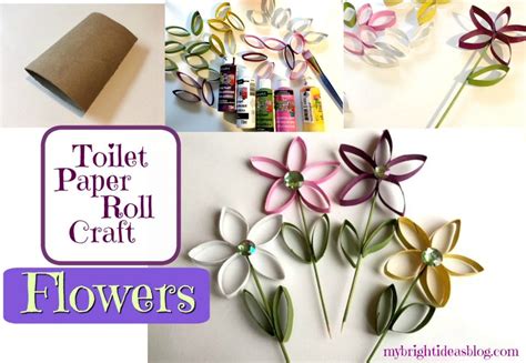How To Make Spring Flowers Craft From Painted Toilet Paper Rolls My