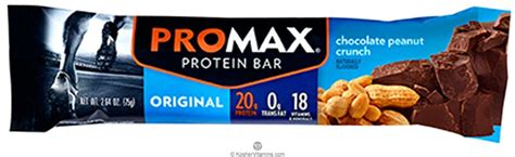 Promax Kosher Protein Bar Original Chocolate Peanut Crunch Dairy 12