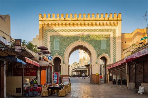 Fes Morocco February 28 2017 Blue Gate In Medina Fes Editorial