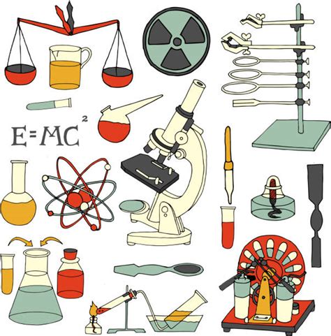 Chemistry Pharmacology Natural Sciences Vector Doodle Set Illustrations