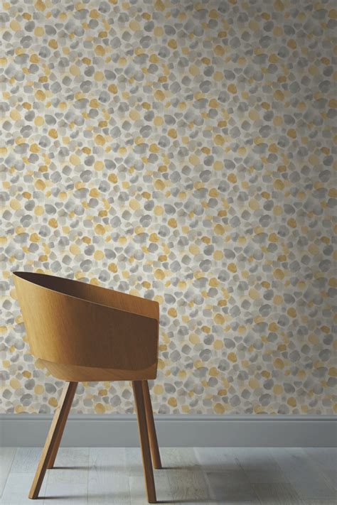 Painted Dots By Arthouse Mustard Yellow Wallpaper Wallpaper