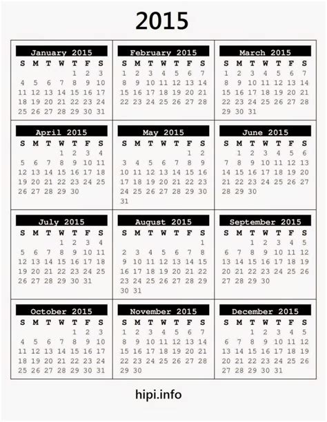 2015 Calendar Free Download - Hipi.info | Calendars Printable Free