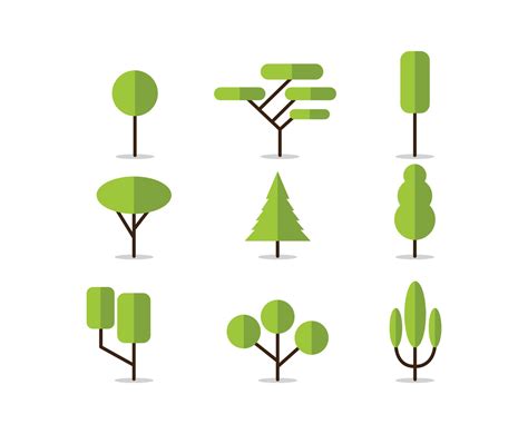 Set Of Tree Vector Icons Vector Art And Graphics