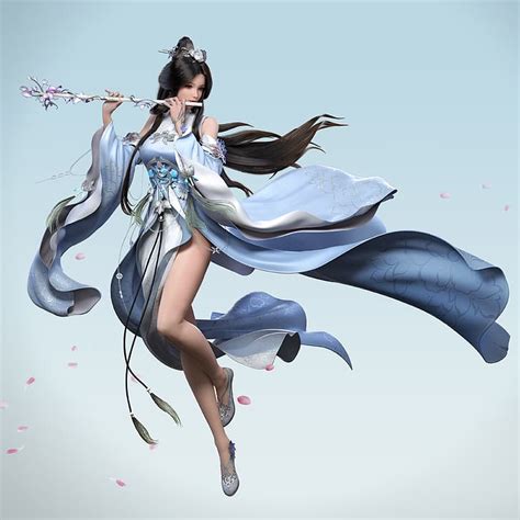 HD Wallpaper Cifangyi CGI Women Asian Dark Hair Long Hair Wind Dress Wallpaper Flare