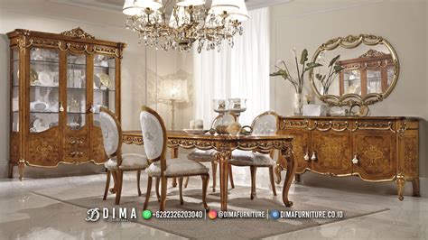 Desain Meja Makan Jati Ukiran Mewah Solid Wood Bestsale Df Wa