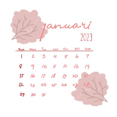 Beautiful January 2023 Calendar Design January 2023 Calendar Png