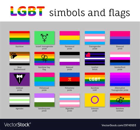 Lgbt Gay Flags And Symbols On Dark Purple Background Stock Vector Image