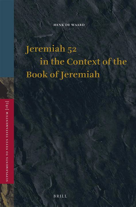Jeremiah 52 In The Context Of The Book Of Jeremiah By Henk De Waard