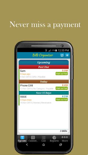 Easy solution here, let me recommended you to one of great billing management app. 17 Best bill reminder apps for Android | Android apps for ...