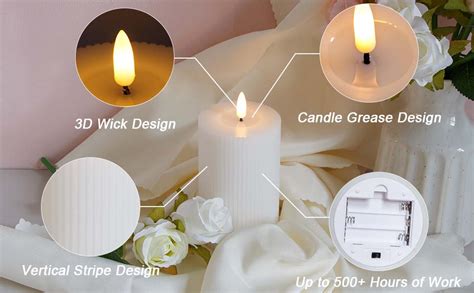 Amazon Com Vtobay Led Flameless Candles With Candle Grease Vertical