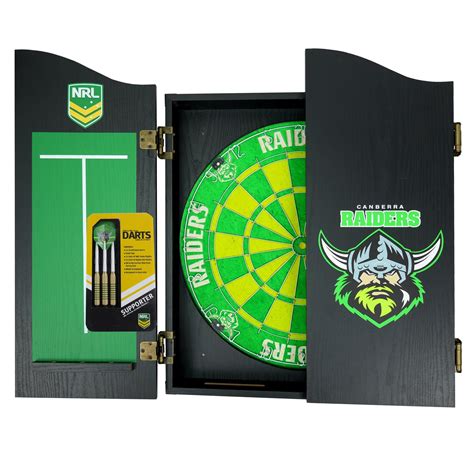 Canberra Raiders Dart Board And Cabinet Set A Man And His Cave